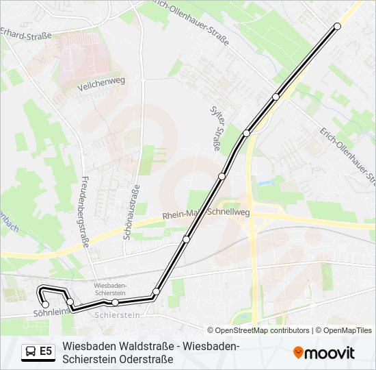 E5 Bus Line Map
