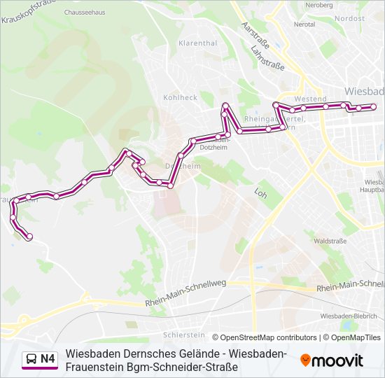 N4 Bus Line Map