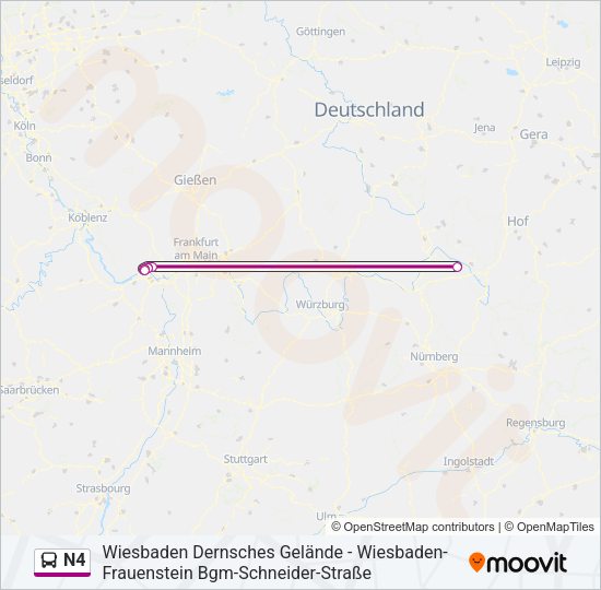 N4 Bus Line Map