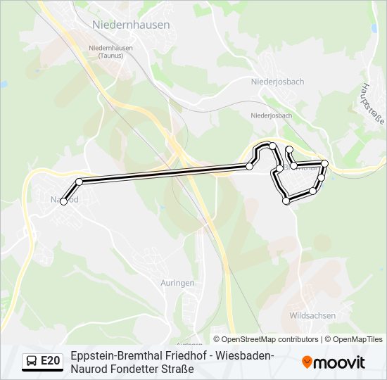 E20 Bus Line Map