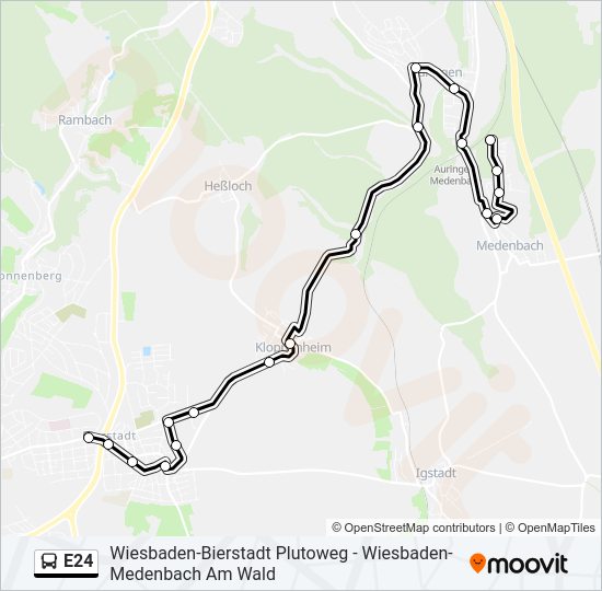 E24 Bus Line Map