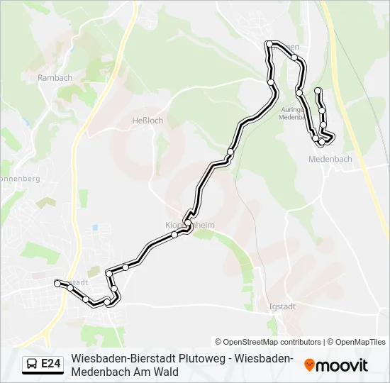 E24 Bus Line Map