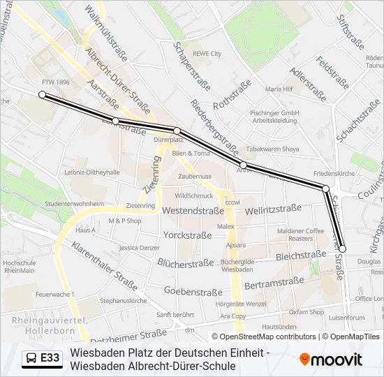 E33 Bus Line Map