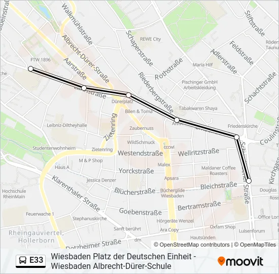 E33 Bus Line Map