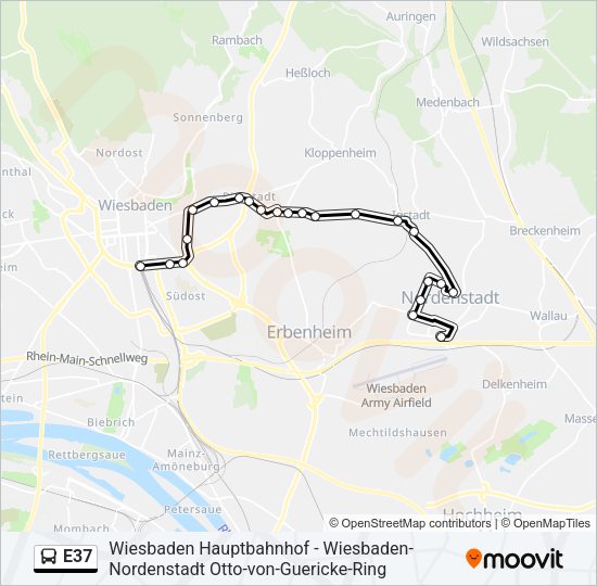 E37 Bus Line Map