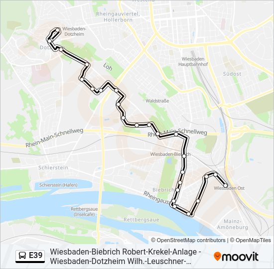 E39 Bus Line Map
