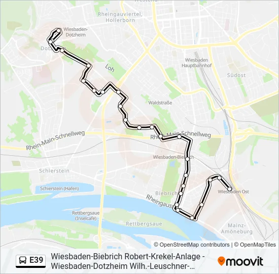 E39 Bus Line Map