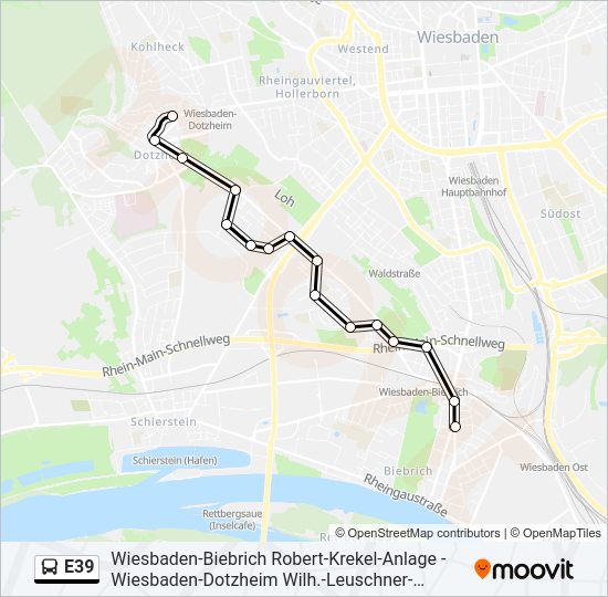 E39 Bus Line Map
