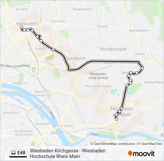 Buslinie E48 Karte