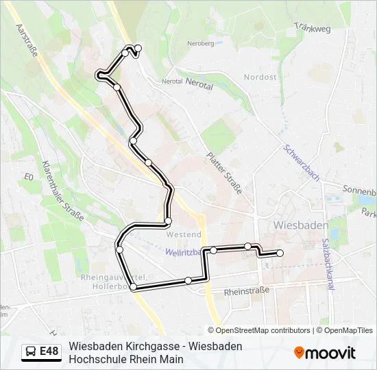 E48 Bus Line Map