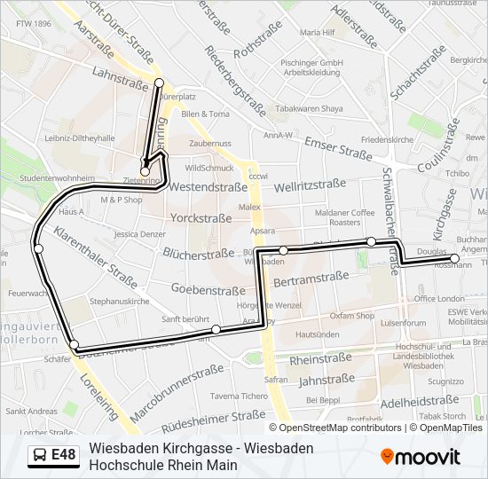 E48 Bus Line Map