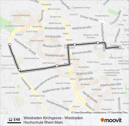 E48 Bus Line Map
