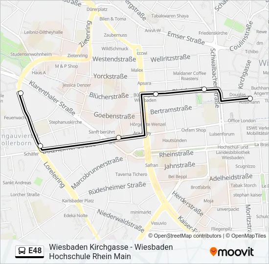 E48 Bus Line Map