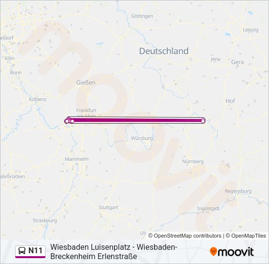 N11 Bus Line Map