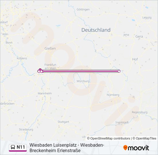 N11 Bus Line Map