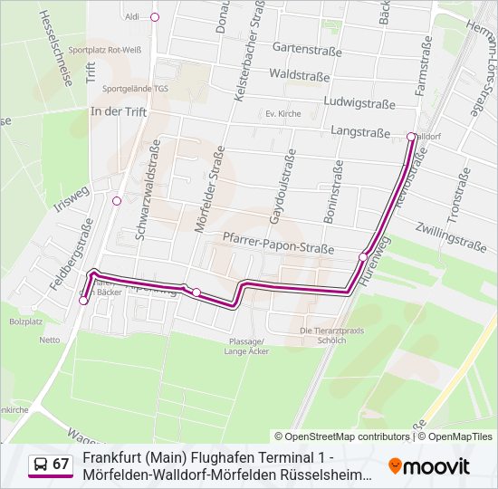 67 Bus Line Map