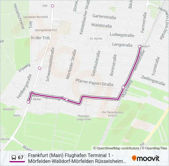67 Bus Line Map