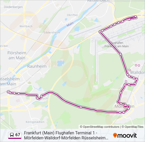 67 Bus Line Map