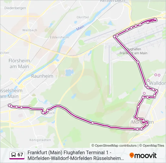67 Bus Line Map