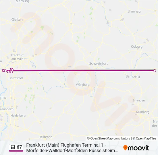 67 Bus Line Map