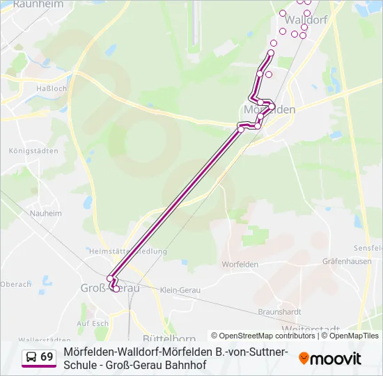 Bus 69: карта маршрута