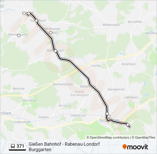 371 Bus Line Map