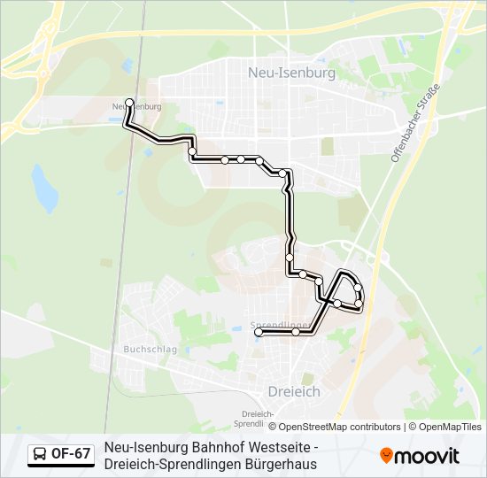 OF-67 Bus Line Map