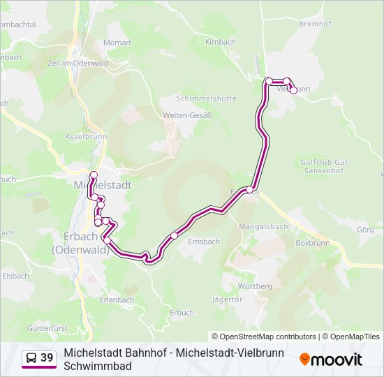 39 Bus Line Map