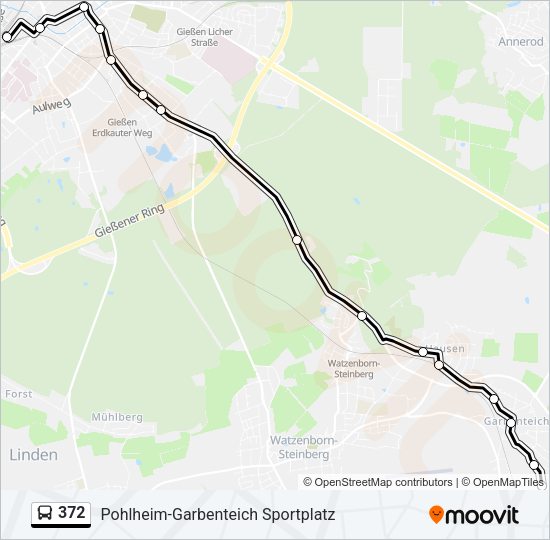 Автобус 372: карта маршрута