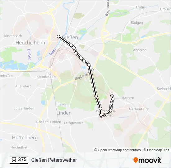 375 Bus Line Map