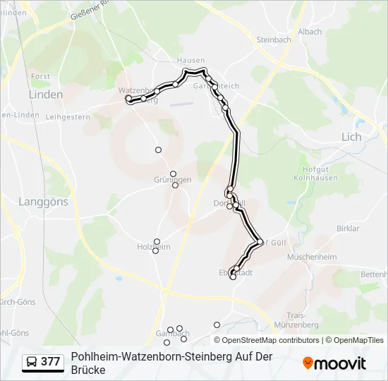 377 Bus Line Map