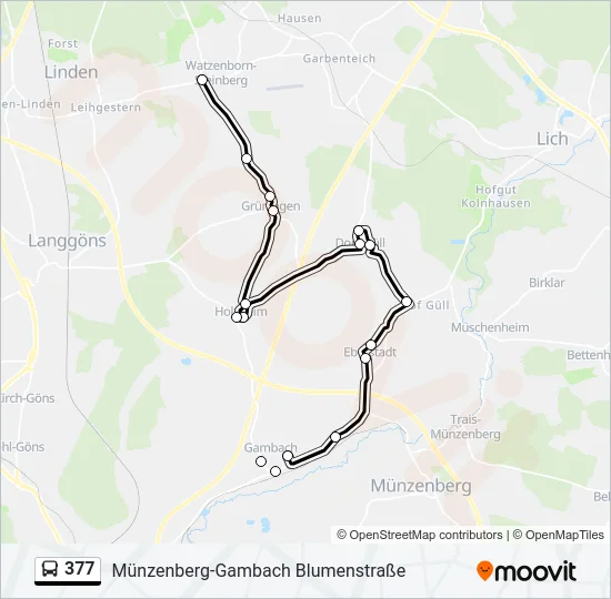 377 Bus Line Map