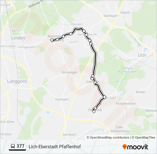 377 Bus Line Map