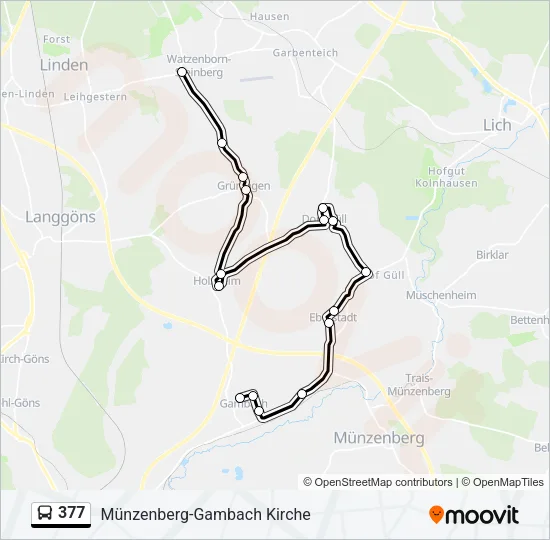 377 Bus Line Map