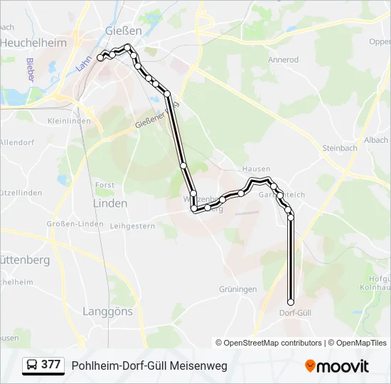 377 Bus Line Map