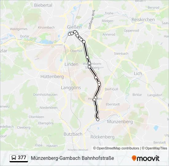 377 Bus Line Map