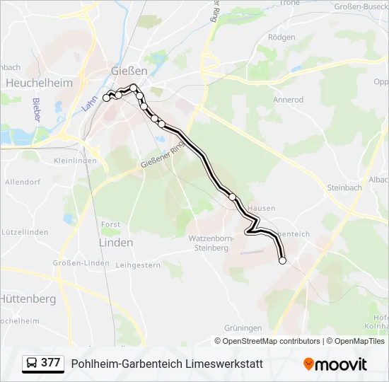 377 Bus Line Map