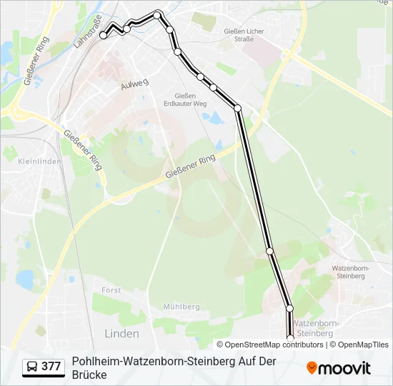 377 Bus Line Map