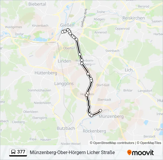 377 Bus Line Map