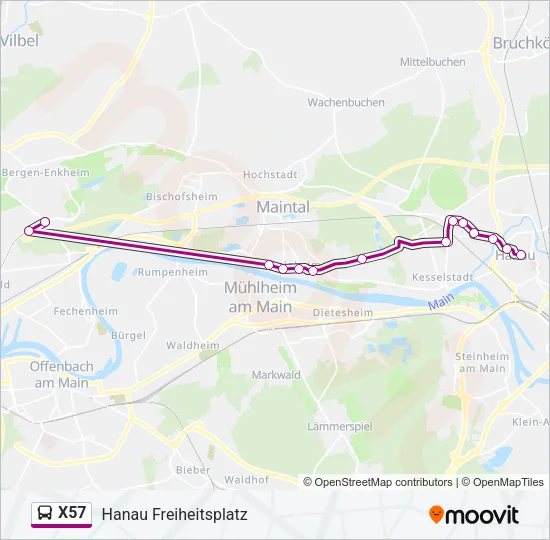 X57 Bus Line Map