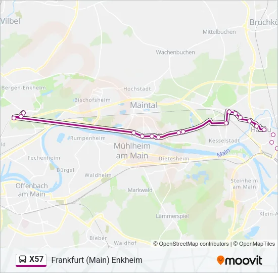 X57 Bus Line Map