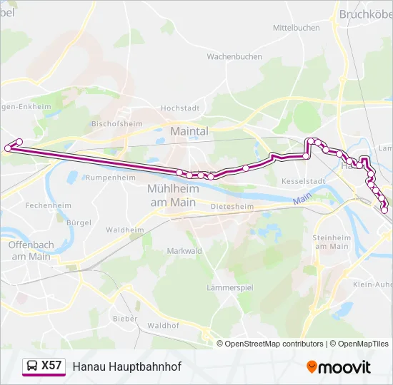 X57 Bus Line Map