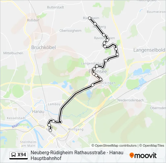 X94 Bus Line Map