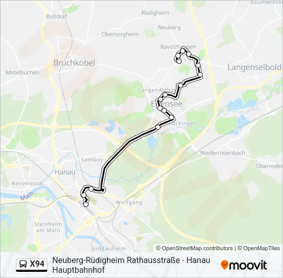 X94 Bus Line Map
