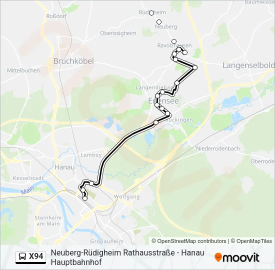 X94 Bus Line Map