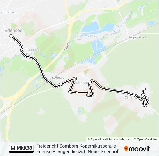 MKK38 Bus Line Map