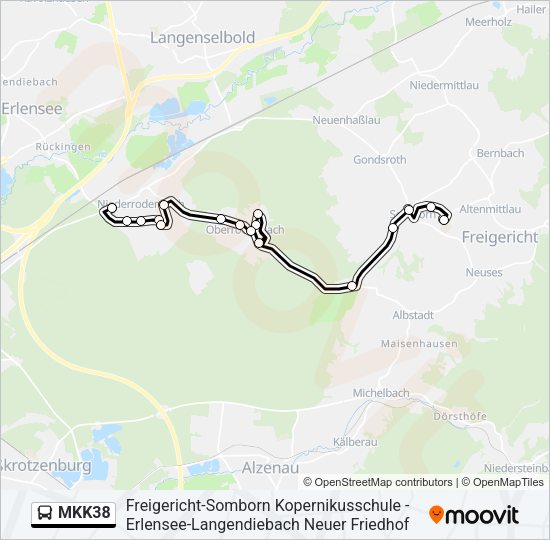 MKK38 Bus Line Map