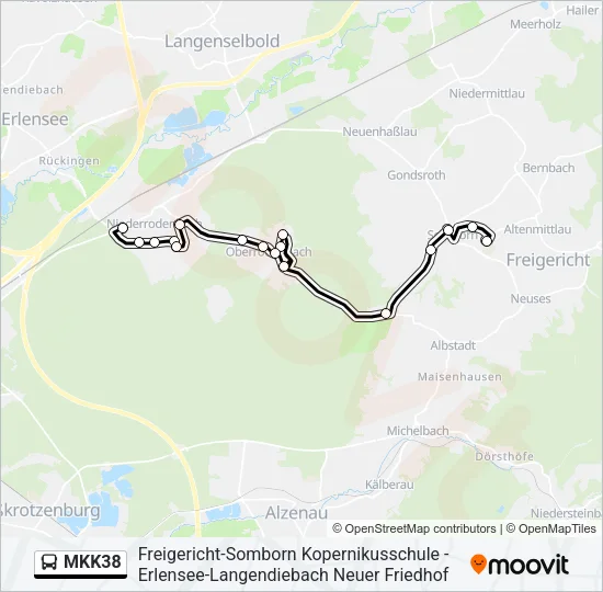 MKK38 Bus Line Map