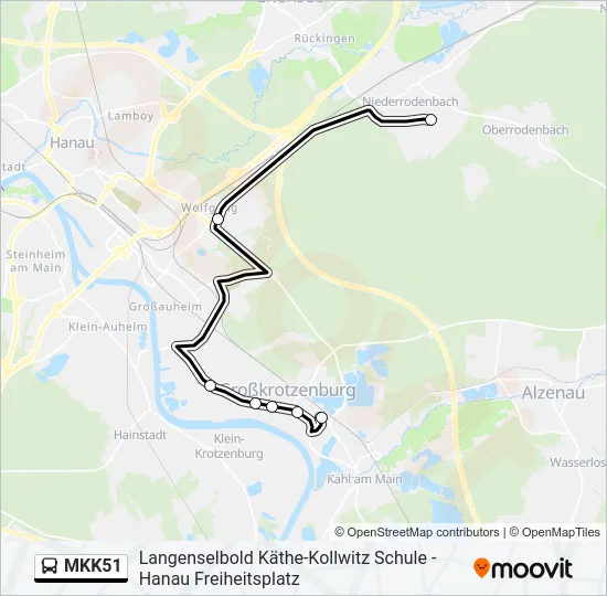 Buslinie MKK51 Karte