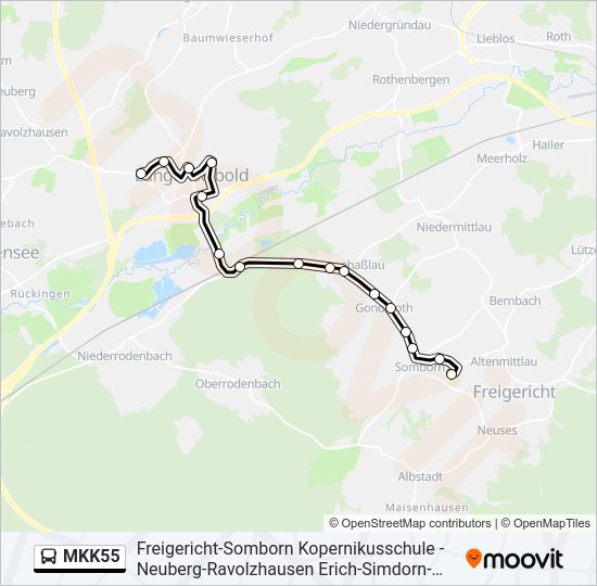 MKK55 Bus Line Map